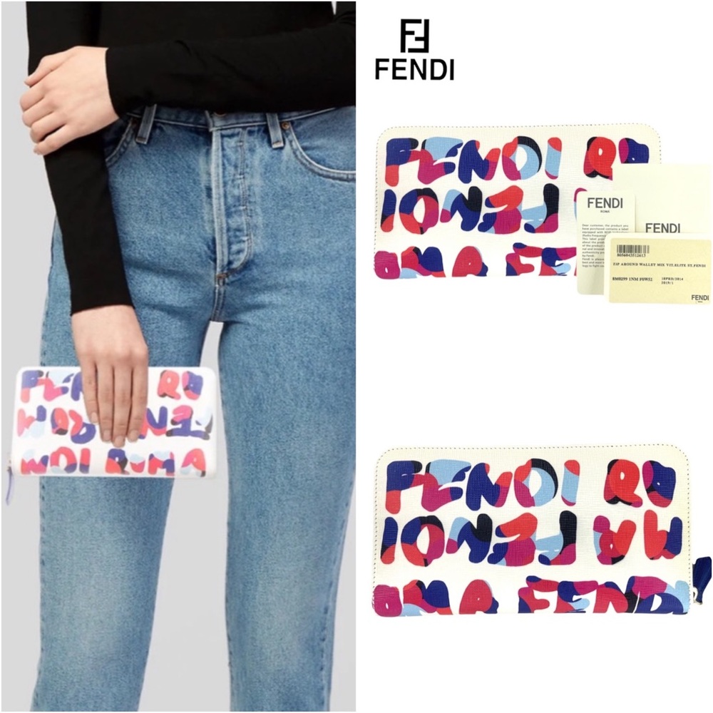 ❌SOLD❌ 🦄RARE🦄 Authentic FENDI Graffiti Logo Wallet - Picture 1 of 16
